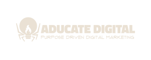 A logo for Aducate Digital in cream