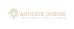 A logo for Aducate Digital in cream