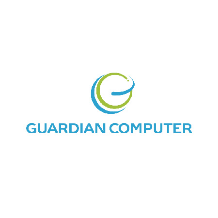 A logo for Guardian Computer with a white background