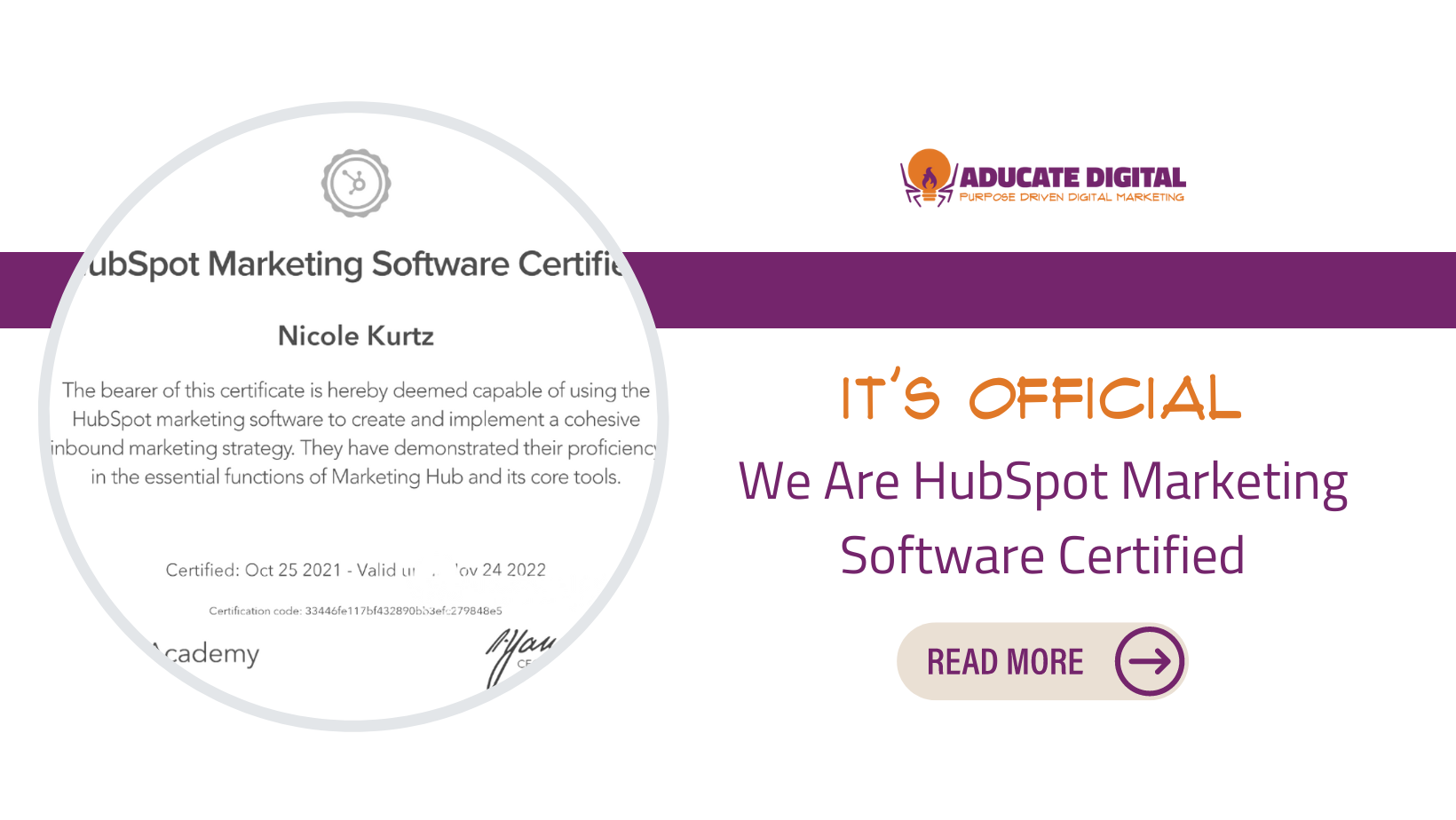 Certified Hubspot Marketing Software Aducate Digital