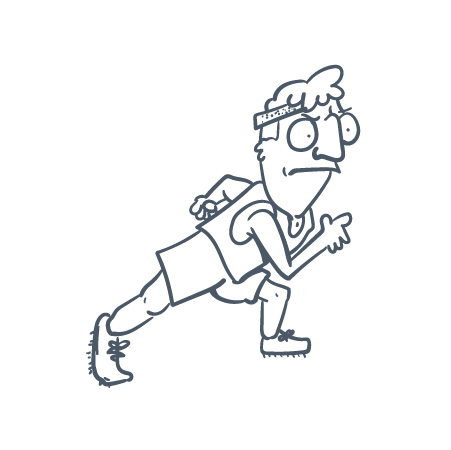 a cartoon of a person running