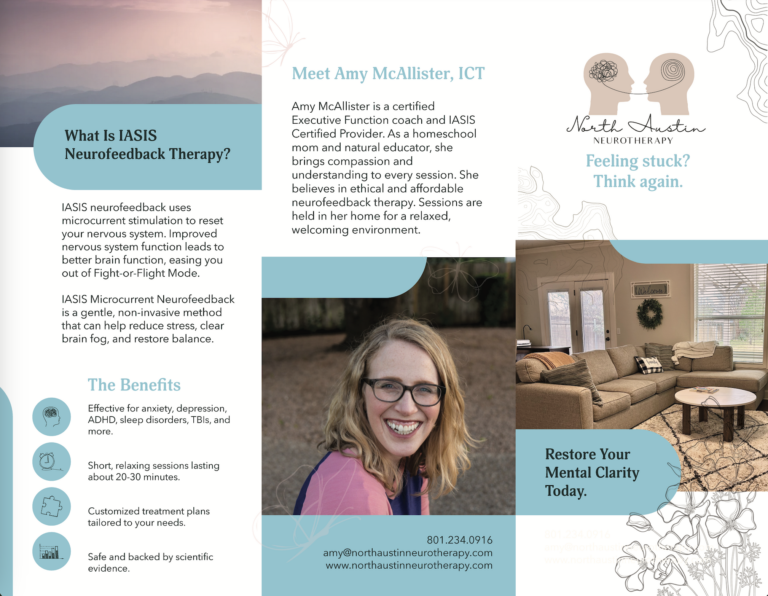 tri-fold brochure for North Austin Neurotherapy designed by Aducate Digital