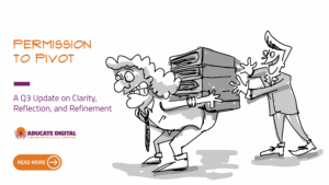 Cartoon of an overwhelmed office worker carrying a heavy stack of binders while another person offers help, symbolizing the burden of doing it all alone in business.