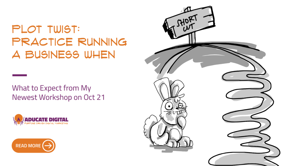 A cartoon rabbit stands confused at a fork in the road beneath a sign reading "Short Cut," choosing between a short straight path and a long winding one.